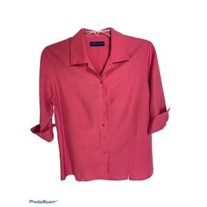 Karen Scott Top Pink Polyester Blend Petite Sz S